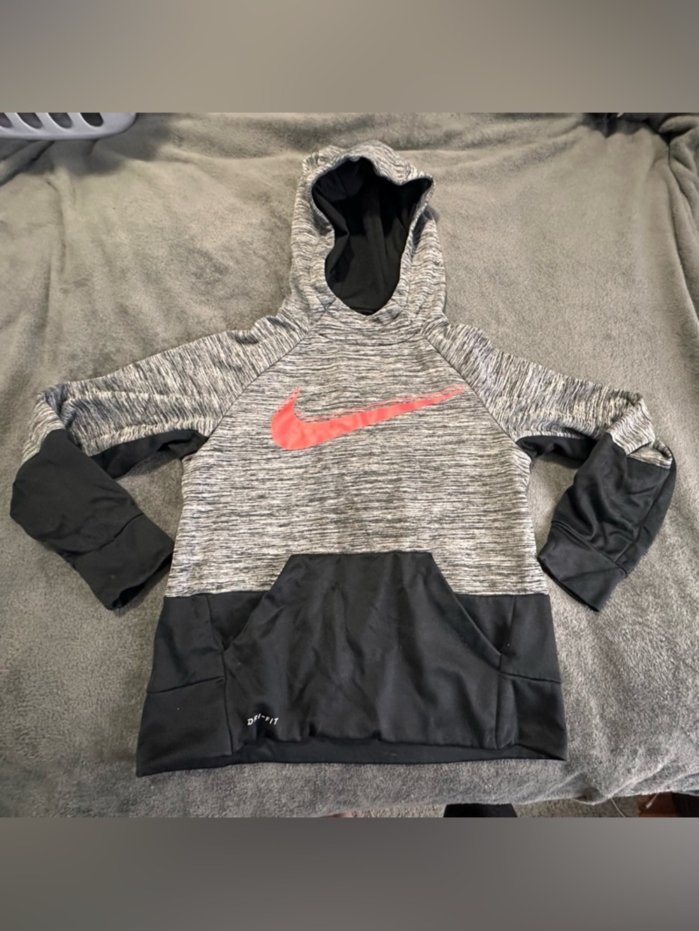 Nike Gray/Black Hoodie with Coral Swoosh